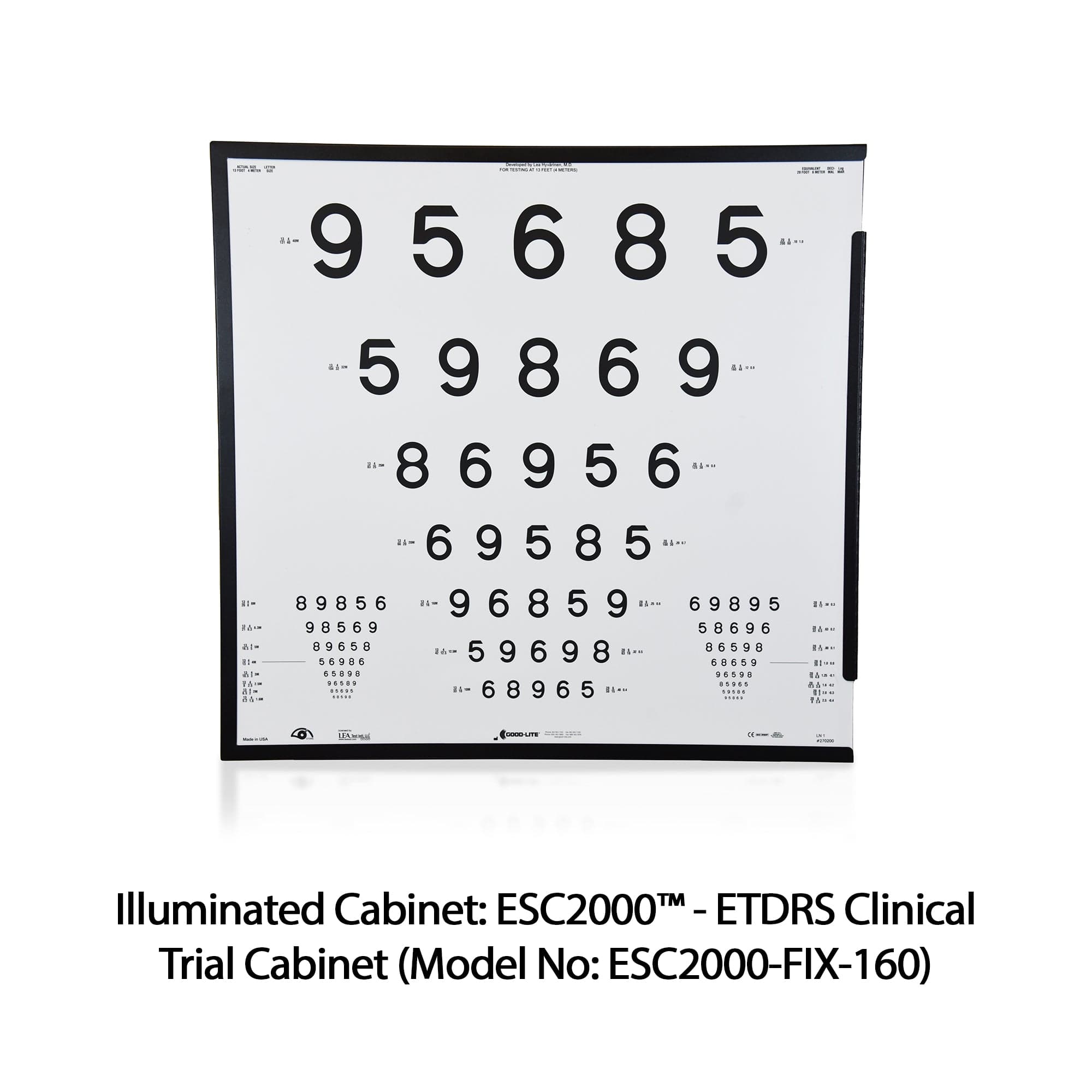 Good-Lite Illuminated Cabinets Illuminated Cabinet: ESC2000™ - ETDRS Clinical Trial Cabinet (Model No:ESC2000-FIX-160) Illuminated Cabinet: ESC2000™ - ETDRS Clinical Trial Cabinet