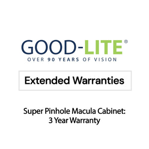 Good-Lite Illuminated Cabinets Super Pinhole Macula Cabinet: 3 Year Warranty Good-Lite Warranties: 3 Year