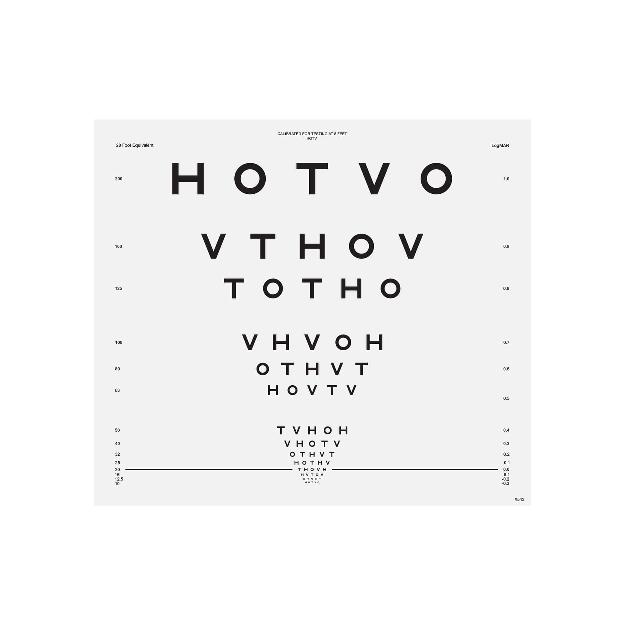 Good-Lite Illuminated Charts Chart(Distance): CSV-1000®HOTV  - HOTV (8ft/2.4m)