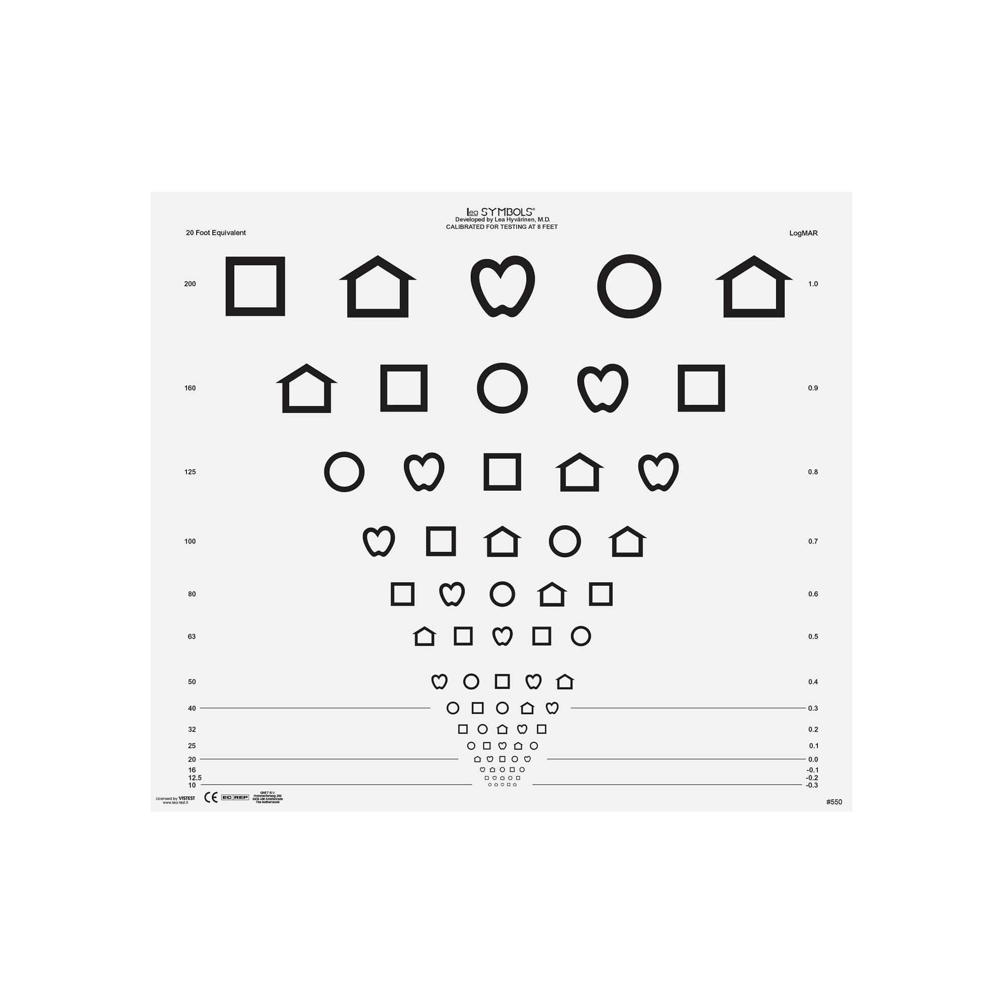 Good-Lite Illuminated Charts Chart(Distance): CSV-1000®LH  - LEA SYMBOLS® (8ft/2.4m)