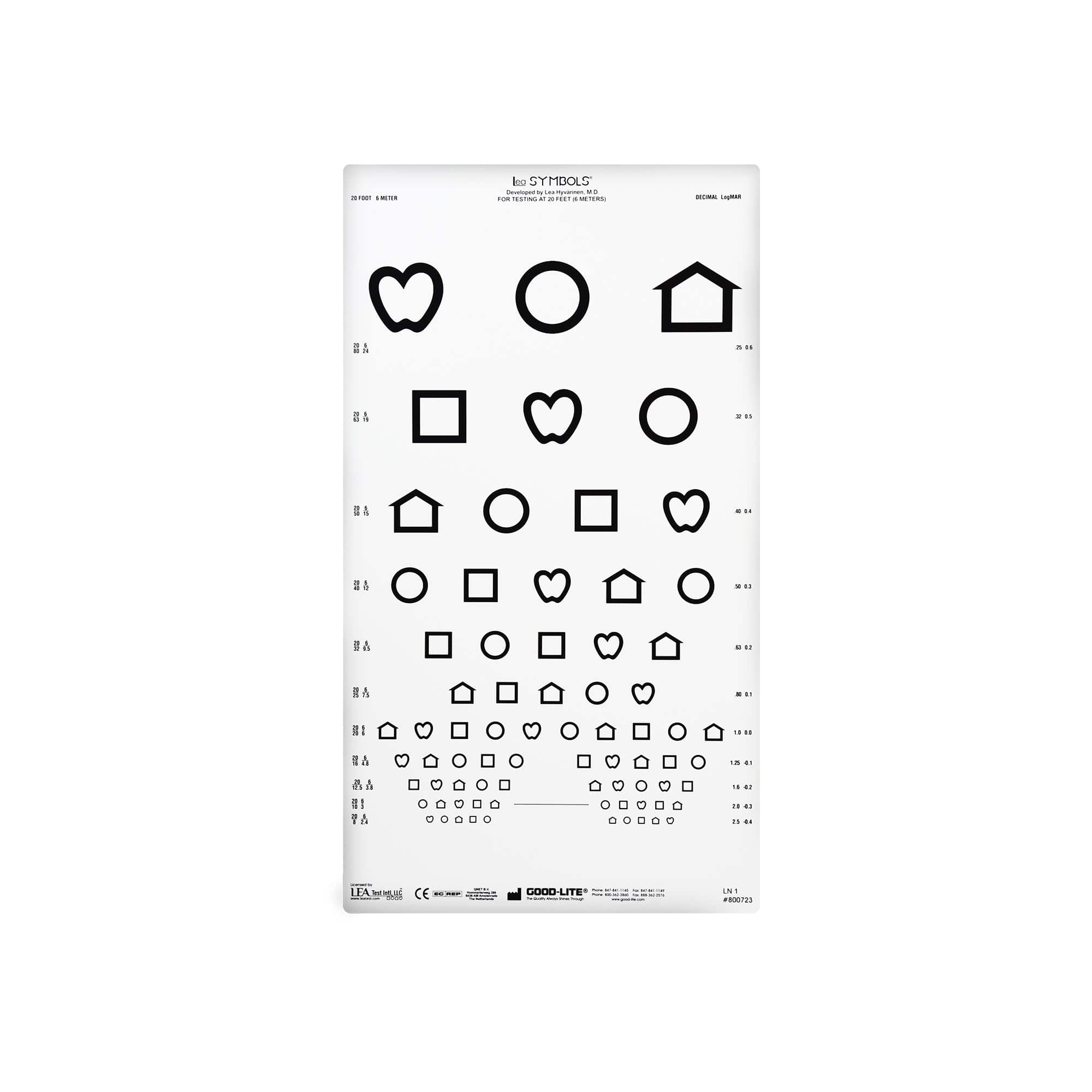 Good-Lite Illuminated Charts Chart(Distance): ESV1018™ - LEA SYMBOLS® Proportional - Chart Only (20ft/6m) Chart(Distance): ESV1018™ - LEA SYMBOLS® Proportional - (20ft/6m)