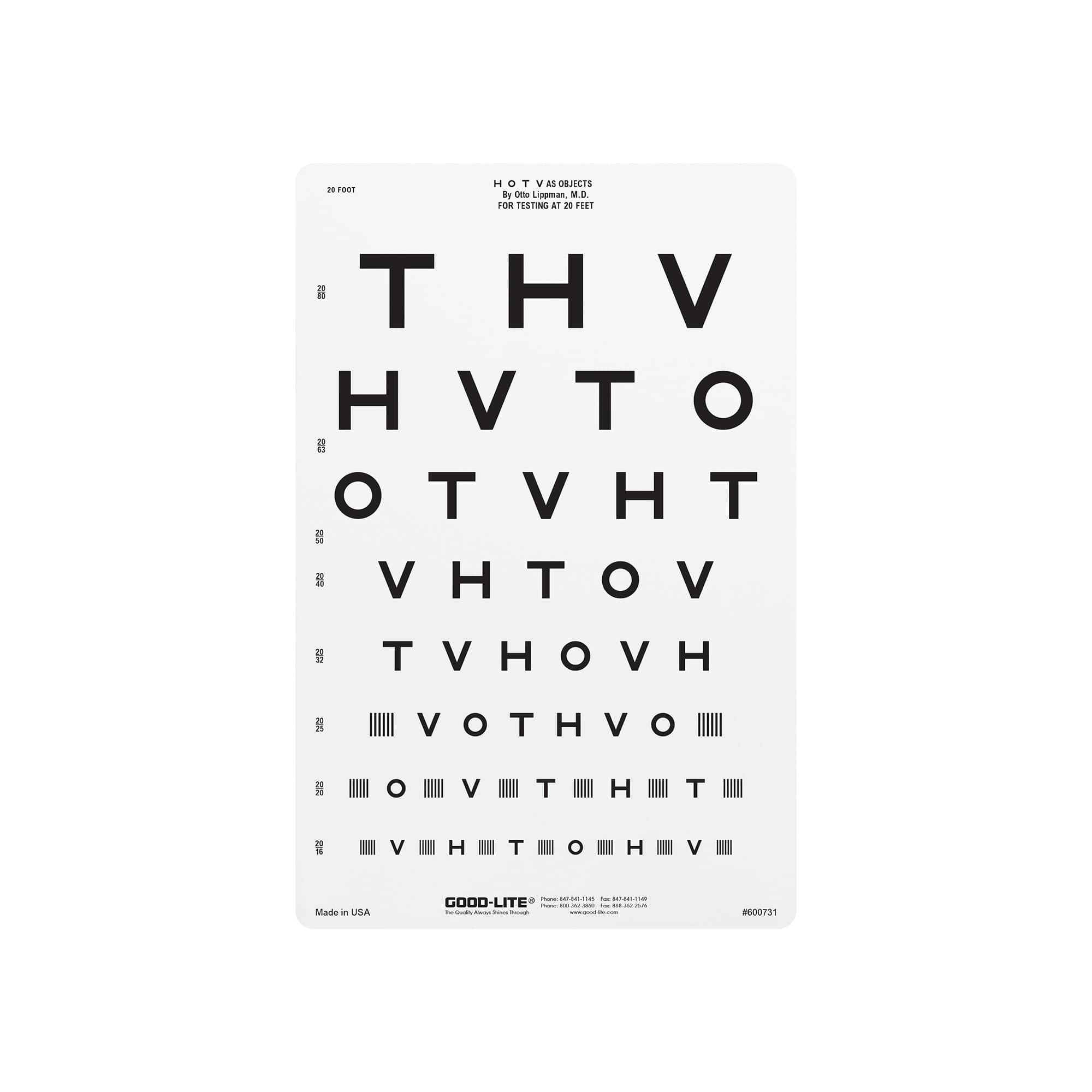 Good-Lite Illuminated Charts Chart(Distance): ESV1200™ and ESV1500™ - HOTV Crowded - Chart Only (20ft/6m) Chart(Distance): ESV1200™ and ESV1500™ - HOTV Crowded (20ft/6m)