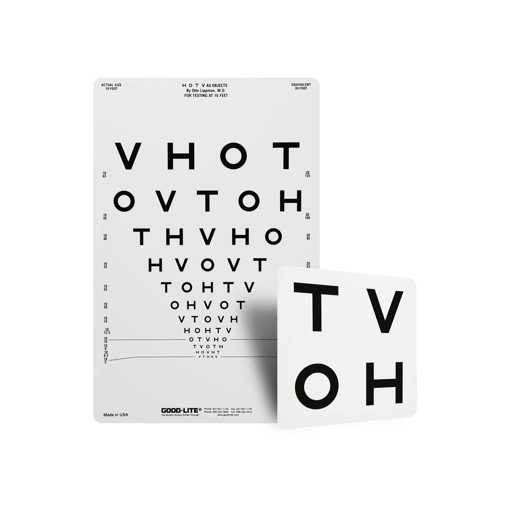 Good-Lite Illuminated Charts Chart(Distance): ESV1200™ and ESV1500™ - HOTV Proportionally Spaced - Chart Set (10ft/3m) Chart(Distance): ESV1200™ and ESV1500™ - HOTV Propotionally Spaced (10ft/3m)