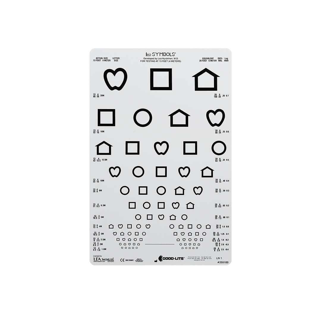 Good-Lite Illuminated Charts Chart(Distance): ESV1200™ and ESV1500™ - LEA SYMBOLS® 12-Line - Chart Only (13ft/4m) Chart(Distance): ESV1200™ and ESV1500™ - LEA SYMBOLS® 12-Line