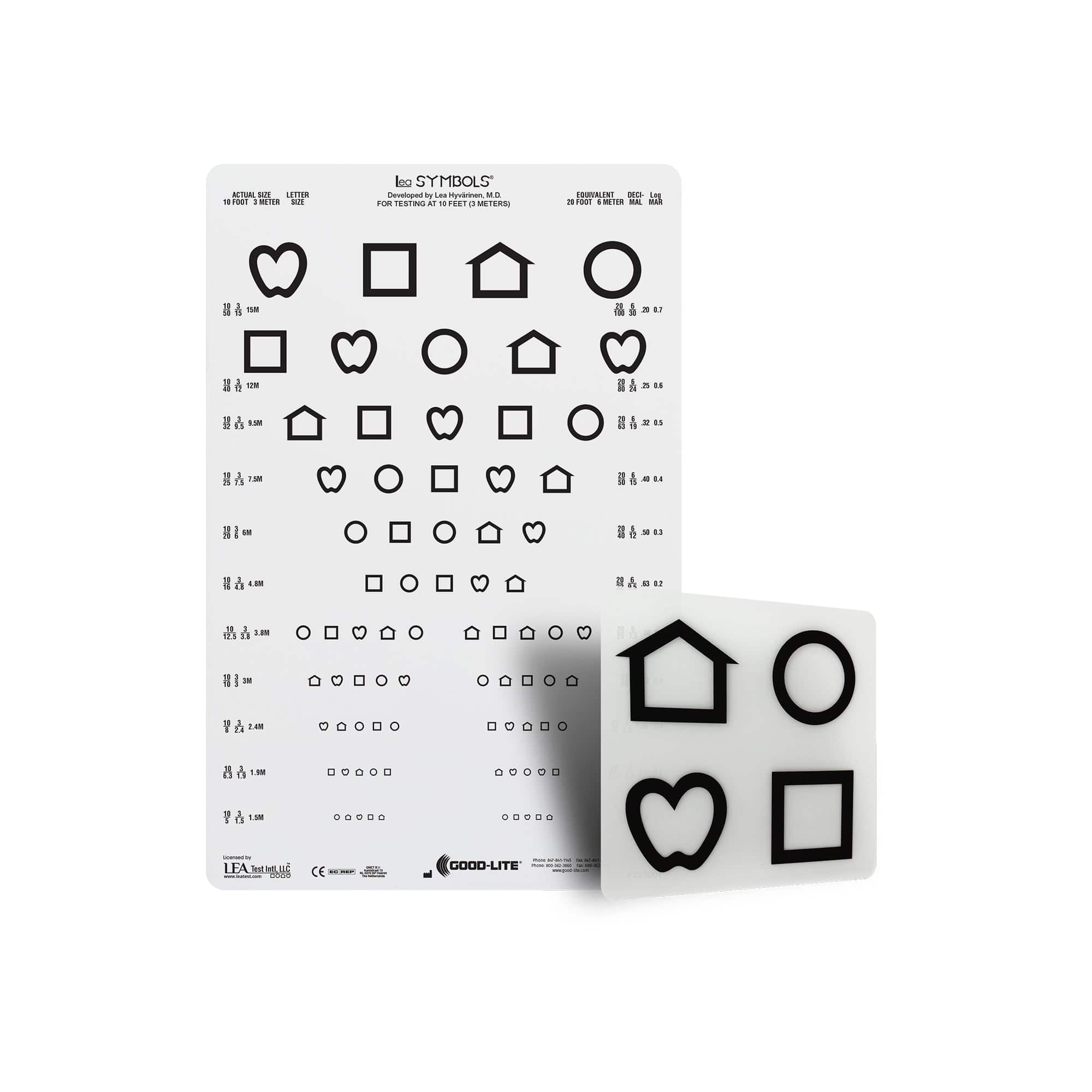 Good-Lite Illuminated Charts Chart(Distance): ESV1200™ and ESV1500™ - LEA SYMBOLS® Linear Spaced - Set (10ft/3m) Chart(Distance): ESV1200™ and ESV1500™ - LEA SYMBOLS® Linear Spaced