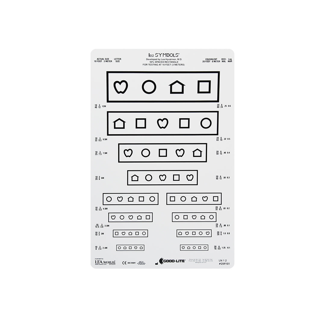 Good-Lite Illuminated Charts Chart(Distance): ESV1200™ and ESV1500™ - LEA SYMBOLS® - MASSTest Format - Chart Only (10ft/3m) Chart(Distance): ESV1200™ and ESV1500™ - LEA SYMBOLS® - MASSTest Format