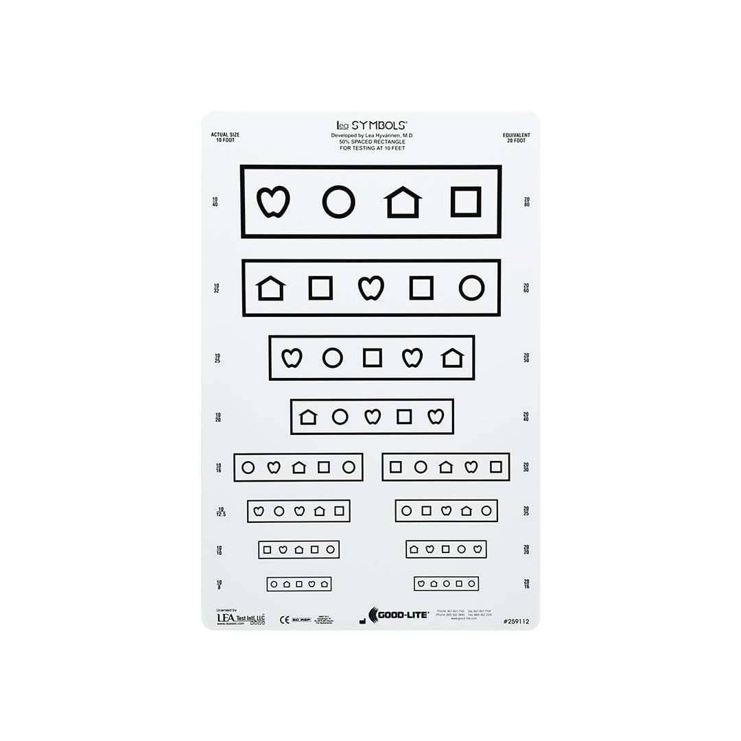 Good-Lite Illuminated Charts Chart(Distance): ESV1200™ and ESV1500™ - LEA SYMBOLS® - MASSTest Format - US Notations - Chart Only (10ft/3m) Chart(Distance): ESV1200™ and ESV1500™ - LEA SYMBOLS® - MASSTest Format - US Notations