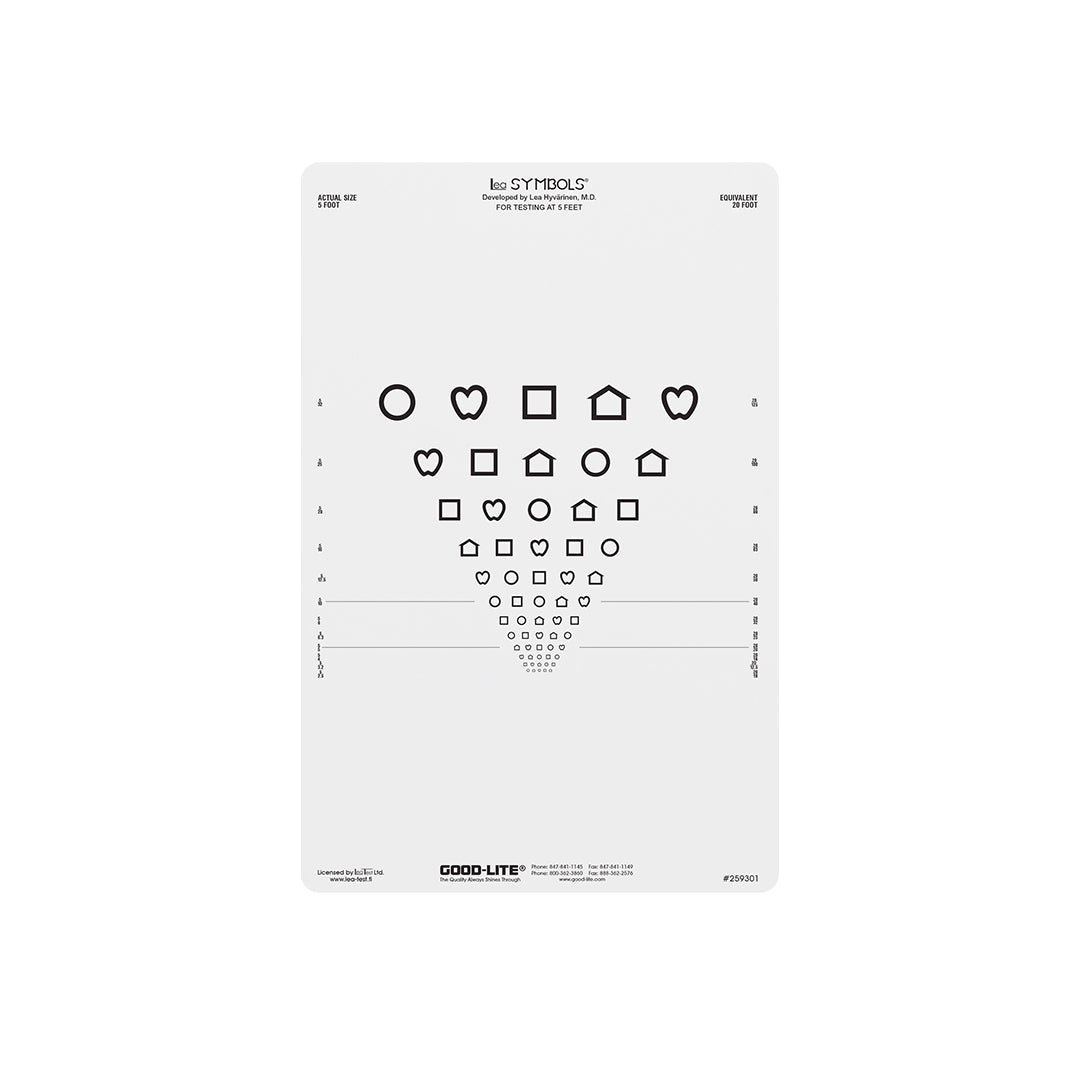 Good-Lite Illuminated Charts Chart(Distance): ESV1200™ and ESV1500™ - LEA SYMBOLS® Proportional Spaced - Chart Only (5ft/1.5m) Chart(Distance): ESV1200™ and ESV1500™ - LEA SYMBOLS® Proportional Spaced