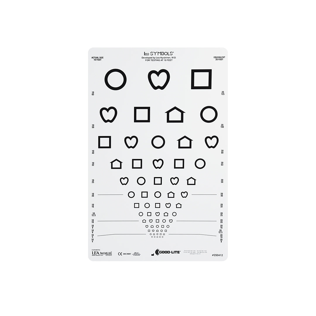 Good-Lite Illuminated Charts Chart(Distance): ESV1200™ and ESV1500™ - LEA SYMBOLS® Proportional Spaced - US Notations (10ft/3m) - Chart Only Chart(Distance): ESV1200™ and ESV1500™ - LEA SYMBOLS® Proportional Spaced - US Notations (10ft/3m)