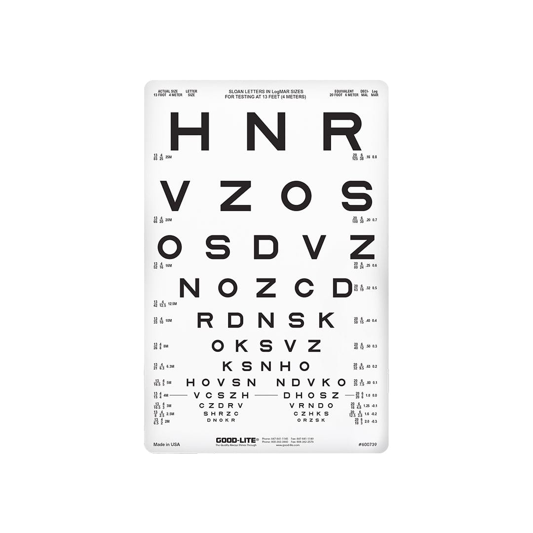 Good-Lite Illuminated Charts Chart(Distance): ESV1200™ and ESV1500™ - Sloan Letter Proportionally Spaced - Mixed Order 1 (13ft/4m) Chart(Distance): ESV1200™ and ESV1500™ - Sloan Letter Proportionally Spaced (13ft/4m)