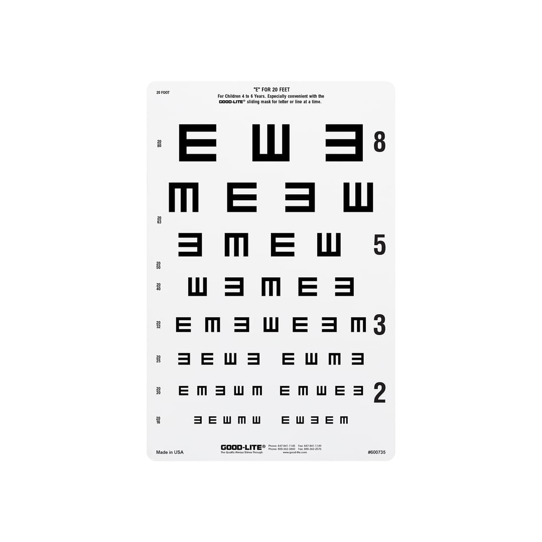 Good-Lite Illuminated Charts Chart(Distance): ESV1200™ and ESV1500™ - Tumbling E Linear-Spaced (20ft/6m)