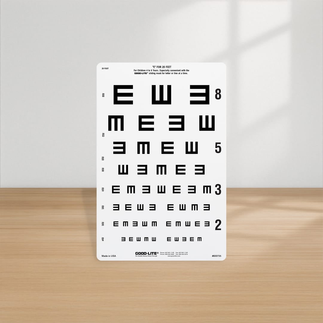 Good-Lite Illuminated Charts Chart(Distance): ESV1200™ and ESV1500™ - Tumbling E Linear-Spaced (20ft/6m)