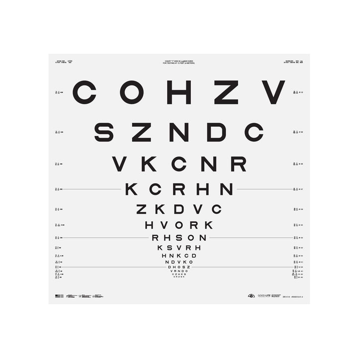 Good-Lite Distance chart: ESV3000™ and ESC2000™ - ETDRS 2000 Series - Sloan Letter - Chart 1 (13ft/4m)