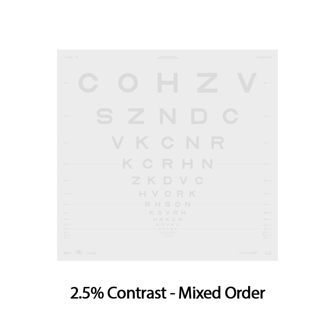 Good-Lite Illuminated Charts Chart(Distance): ESV3000™ and ESC2000™ - ETDRS - Sloan Letter Low Contrast - 2.5% Contrast - Mixed Order (13ft/4m) Chart(Distance): ESV3000™ and ESC2000™ - ETDRS - Sloan Letter Low Contrast