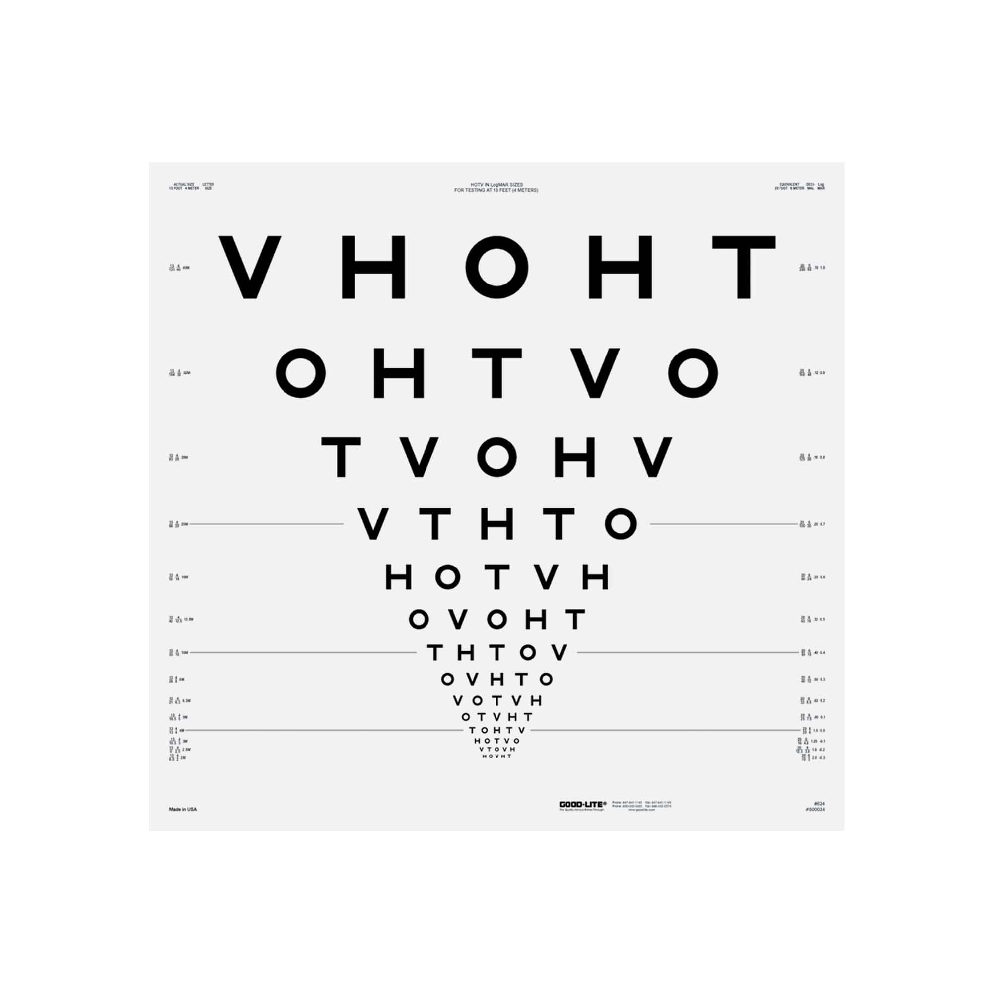 Good-Lite Illuminated Charts Chart(Distance): ESV3000™ and ESC2000™ - HOTV ETDRS