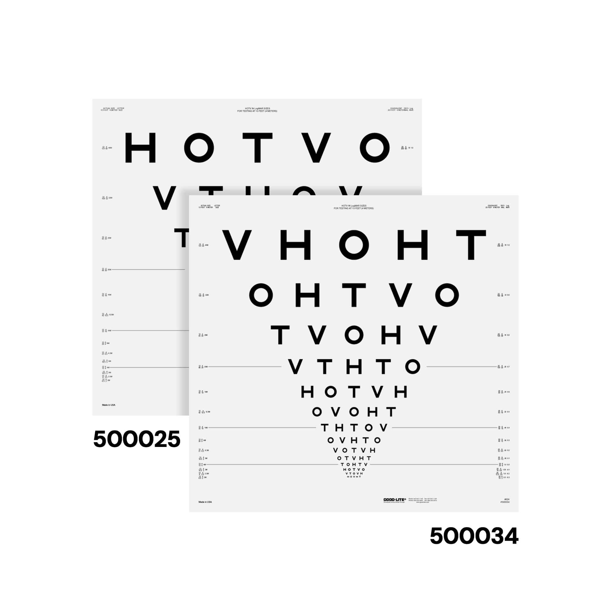 Good-Lite Illuminated Charts Chart(Distance): ESV3000™ and ESC2000™ - HOTV ETDRS (13ft/4m)