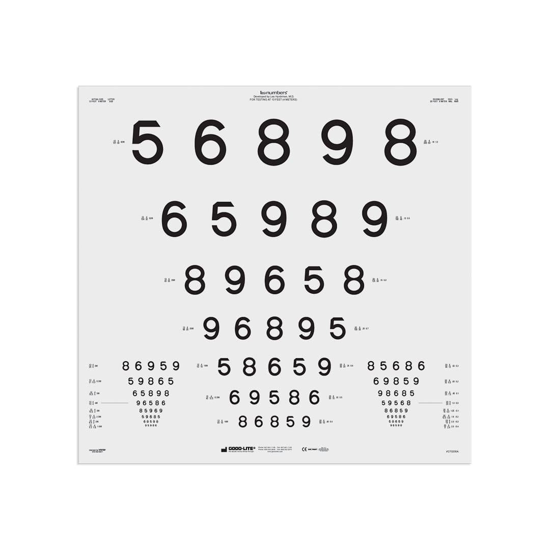 Good-Lite Illuminated Charts Chart(Distance): ESV3000™ and ESC2000™ - LEA NUMBERS® 15-Line - Mixed Order 1 (13ft/4m) Chart(Distance): ESV3000™ and ESC2000™ - LEA NUMBERS® 15-Line (13ft/4m)