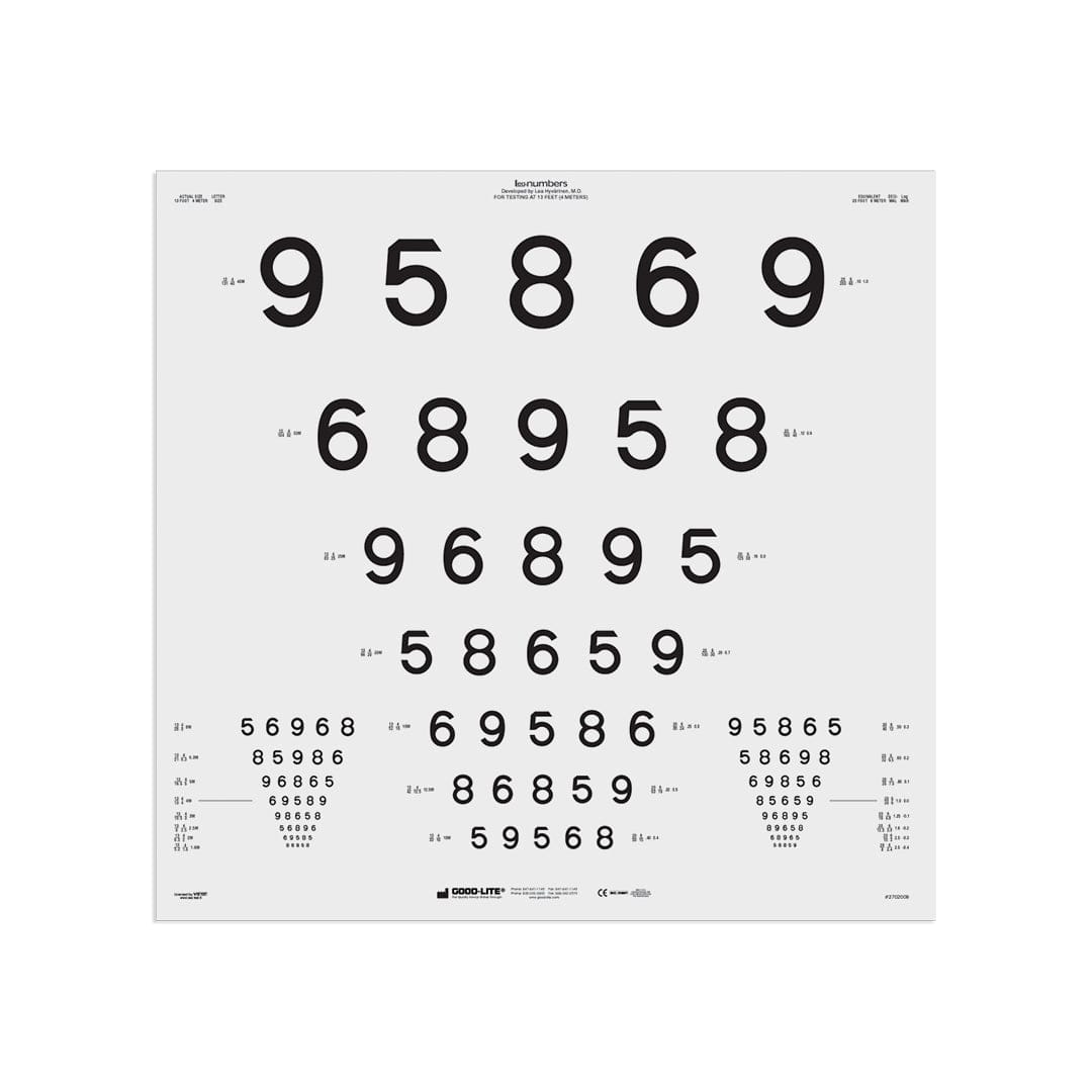 Good-Lite Illuminated Charts Chart(Distance): ESV3000™ and ESC2000™ - LEA NUMBERS® 15-Line - Mixed Order 2 (13ft/4m) Chart(Distance): ESV3000™ and ESC2000™ - LEA NUMBERS® 15-Line (13ft/4m)