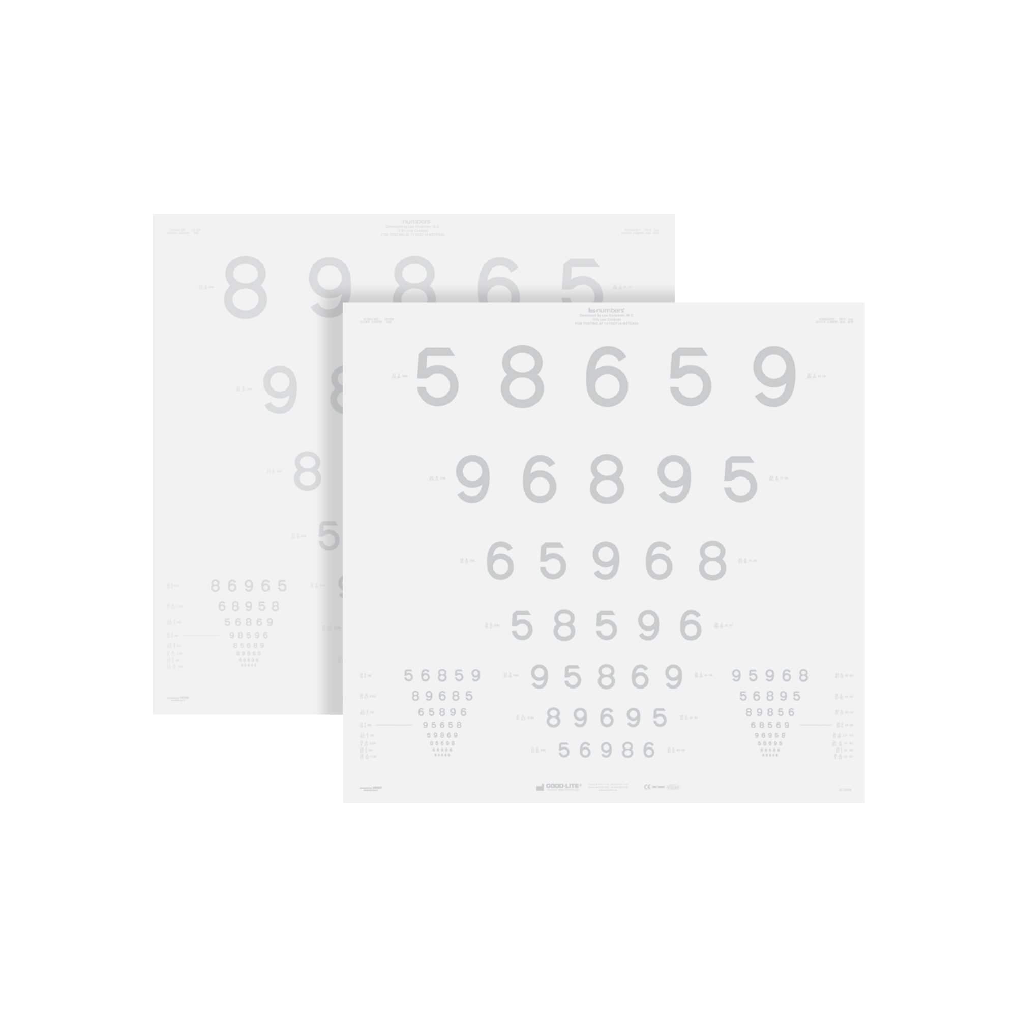 Good-Lite Illuminated Charts Chart(Distance): ESV3000™ and ESC2000™ - LEA NUMBERS® ETDRS Low Contrast - (13ft/4m)