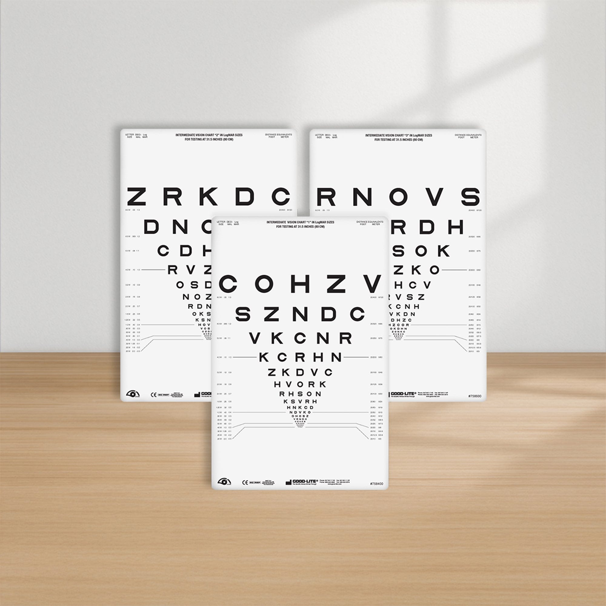 Good-Lite Illuminated Charts Chart(Intermediate): ESV1200™ and ESV1500™ - ETDRS 2000 Series - Sloan Letter - (26"/66cm)