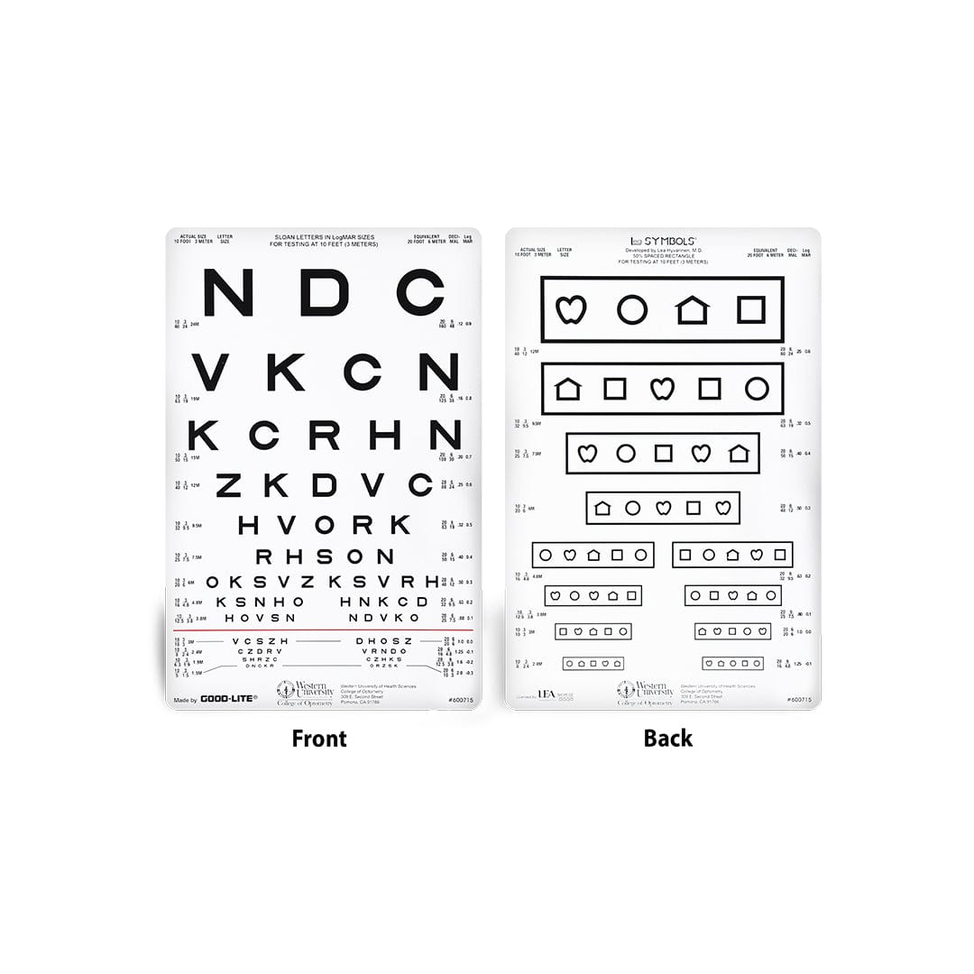 Good-Lite LEA Symbols® Mass./Sloan Letter Distance Chart with Western University Logo