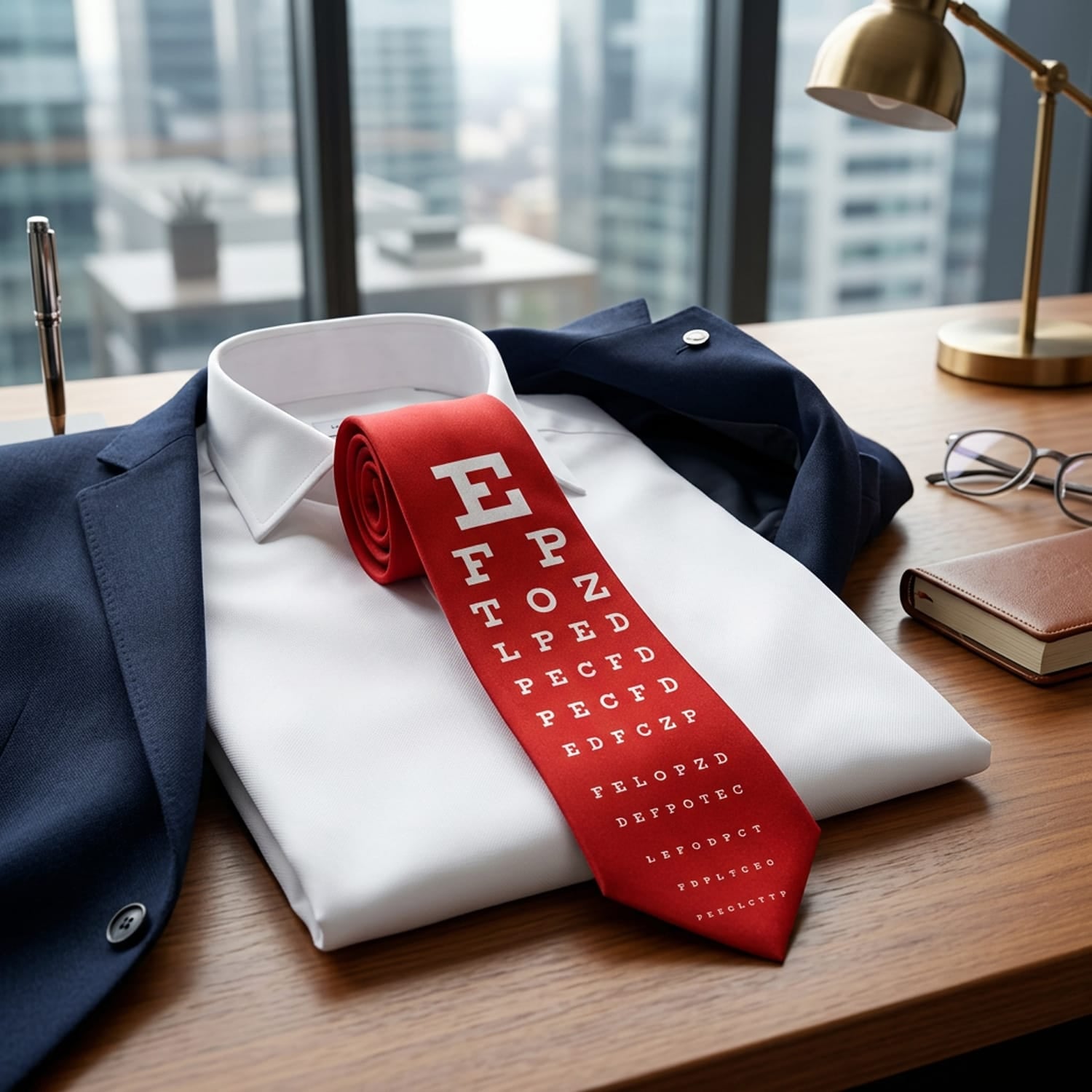 Good-Lite Novelty Items Necktie: Snellen Chart on Red Background