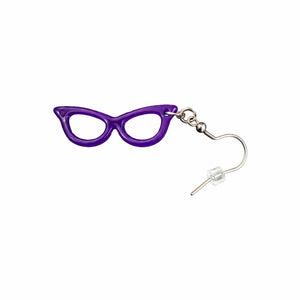 Good-Lite Purple Earrings: Cat Eye Glasses