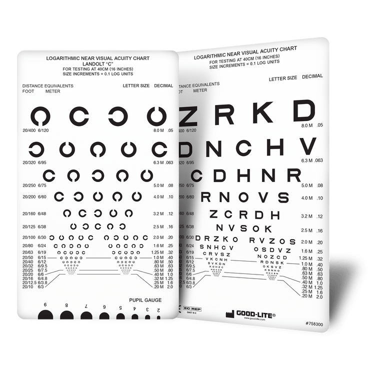 Good-Lite Sloan Letter & Landolt C Near Vision Card