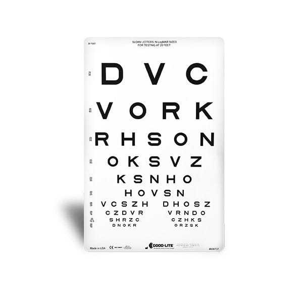 Good-Lite Sloan Letter Proportionally Spaced Distance Chart