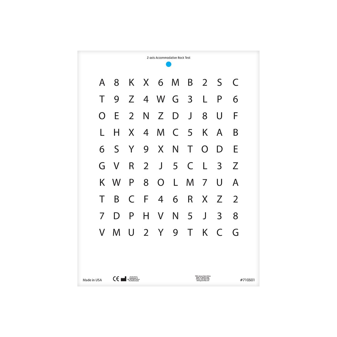 Good-Lite Therapeutic Aids Z-Axis Accommodative Rock Chart: Distance Styrene Chart Z-Axis Accommodative Rock Charts