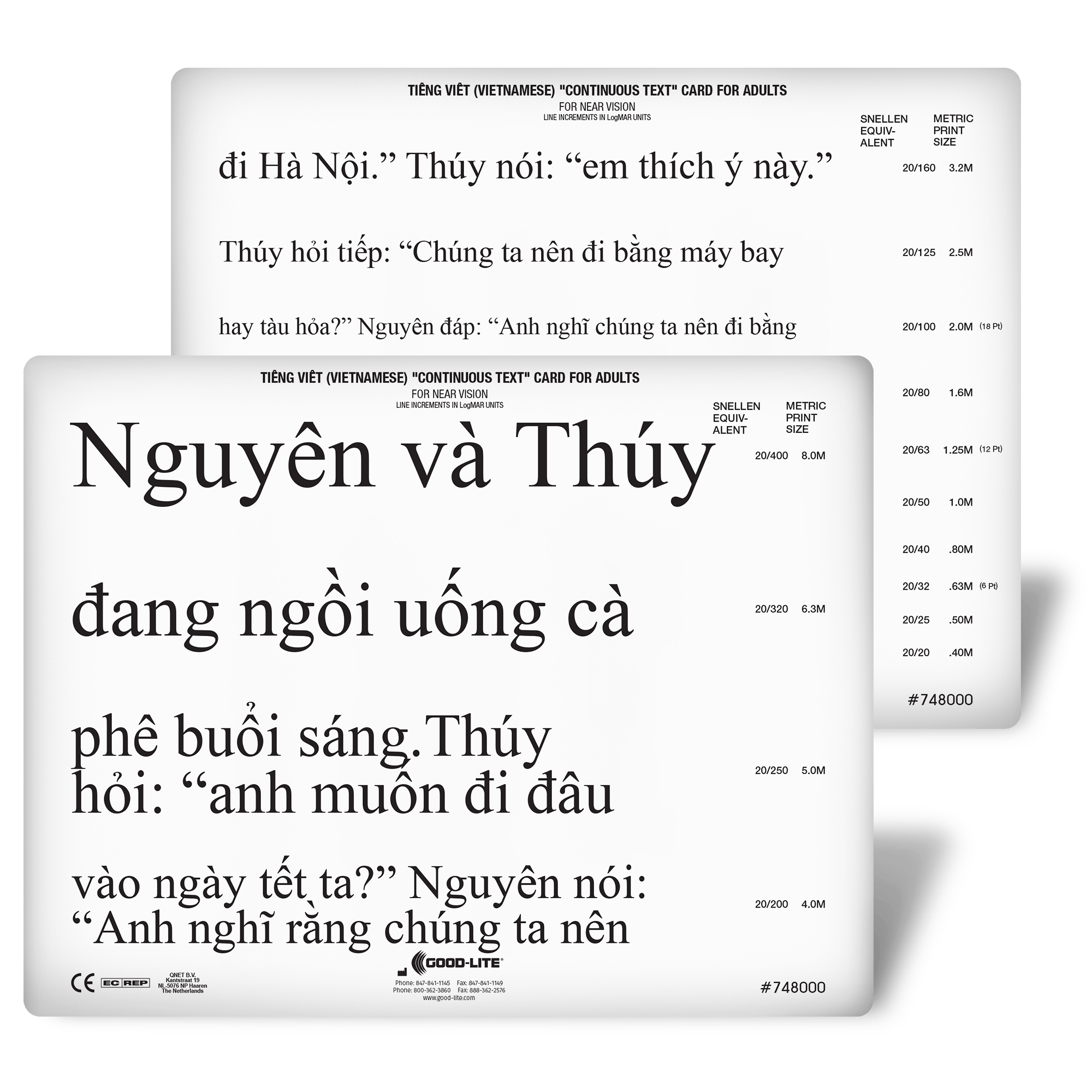 Good-Lite Vietnamese Continuous Text Near Reading Card