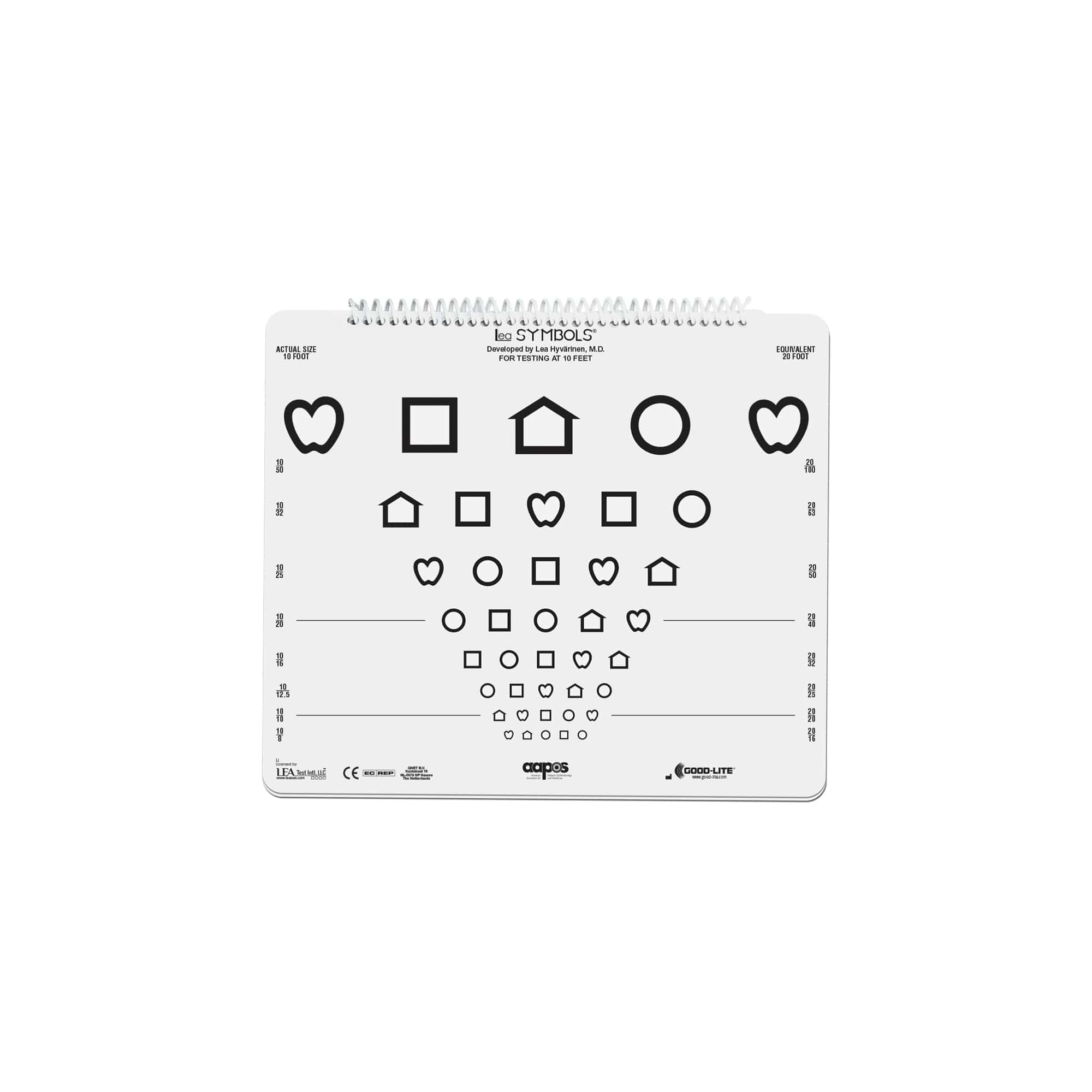 Good-Lite Vision Testing Aids AAPOS: Distance Charts with LEA SYMBOLS® and LEA NUMBERS® (10ft/3m)
