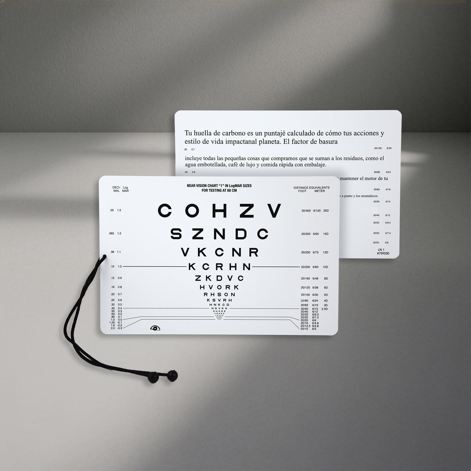 Good-Lite Vision Testing Aids Card(Intermediate): Sloan Letters English/Spanish Near Vision Card - (23.6"/60cm)