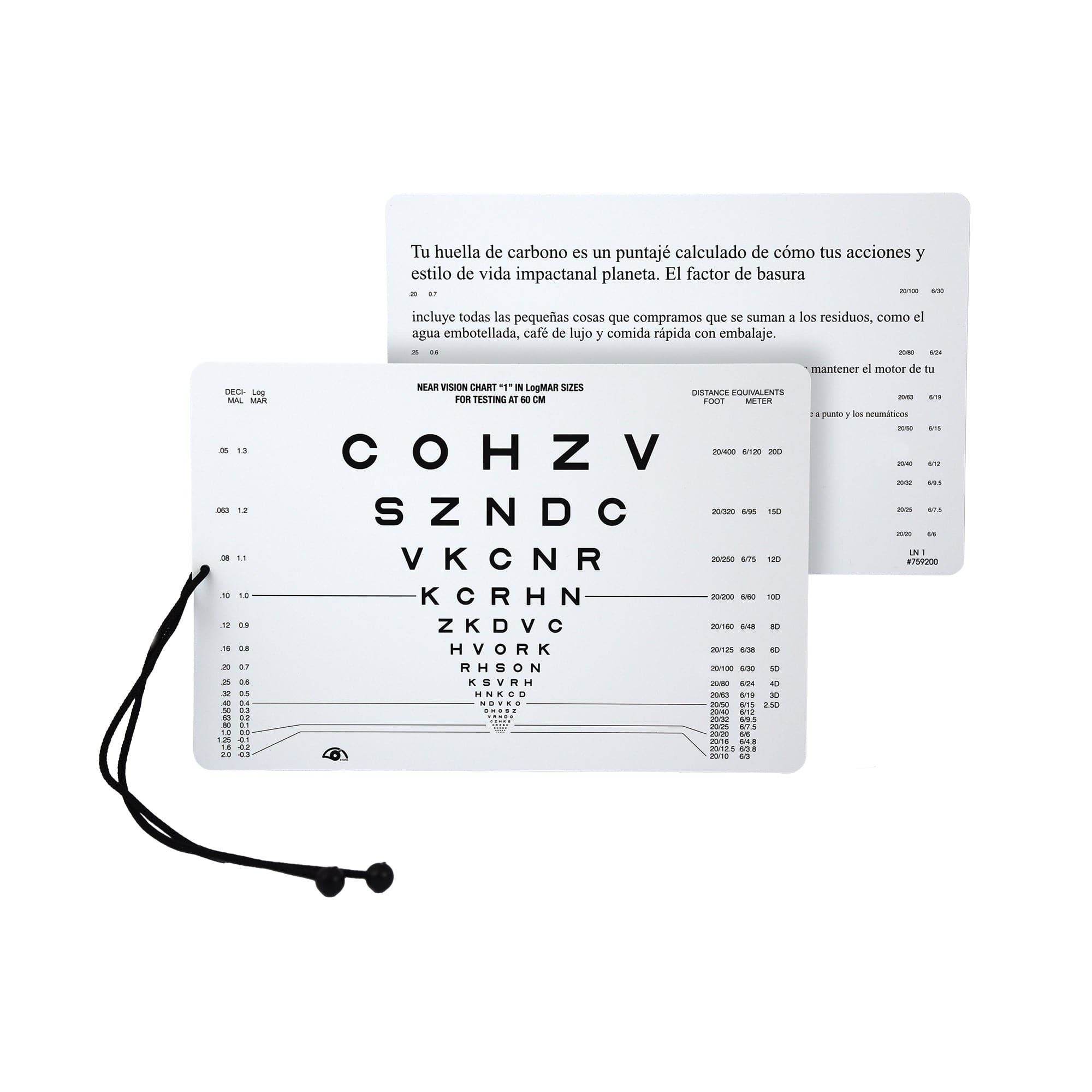 Good-Lite Vision Testing Aids Card(Intermediate): Sloan Letters English/Spanish Near Vision Card - Spanish (23.6"/60cm) Card(Intermediate): Sloan Letters English/Spanish Near Vision Card - (23.6"/60cm)