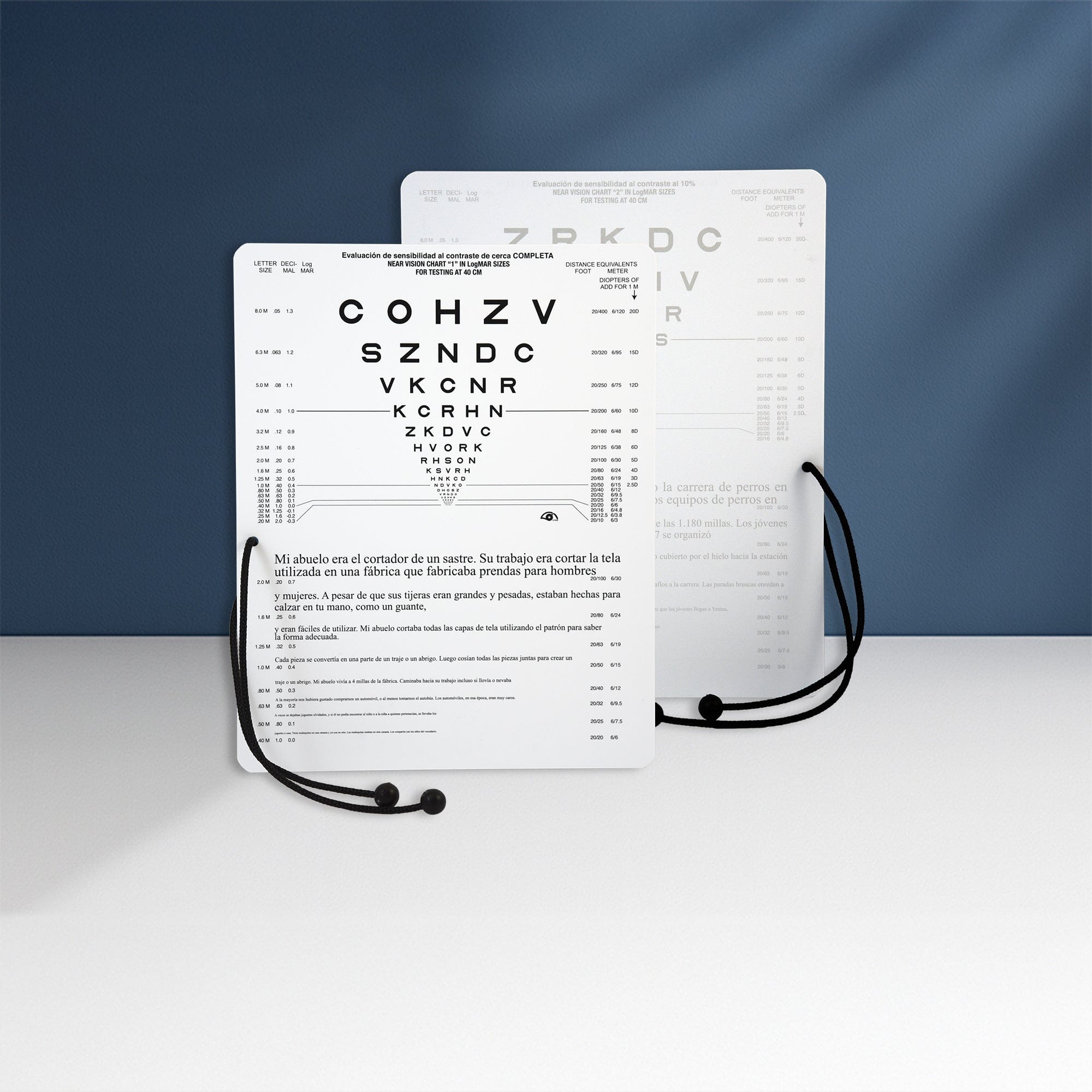 Good-Lite Vision Testing Aids Card(Near): Combination High and 10% Low Contrast Near Vision Card with Cord (16"/40cm)