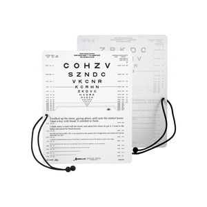 Good-Lite Vision Testing Aids Card(Near): Combination High and 10% Low Contrast Near Vision Card with Cord - Sloan Letters and English (16"/40cm) Card(Near): Combination High and 10% Low Contrast Near Vision Card with Cord (16"/40cm)
