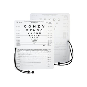Good-Lite Vision Testing Aids Card(Near): Combination High and 10% Low Contrast Near Vision Card with Cord - Spanish (16"/40cm) Card(Near): Combination High and 10% Low Contrast Near Vision Card with Cord (16"/40cm)
