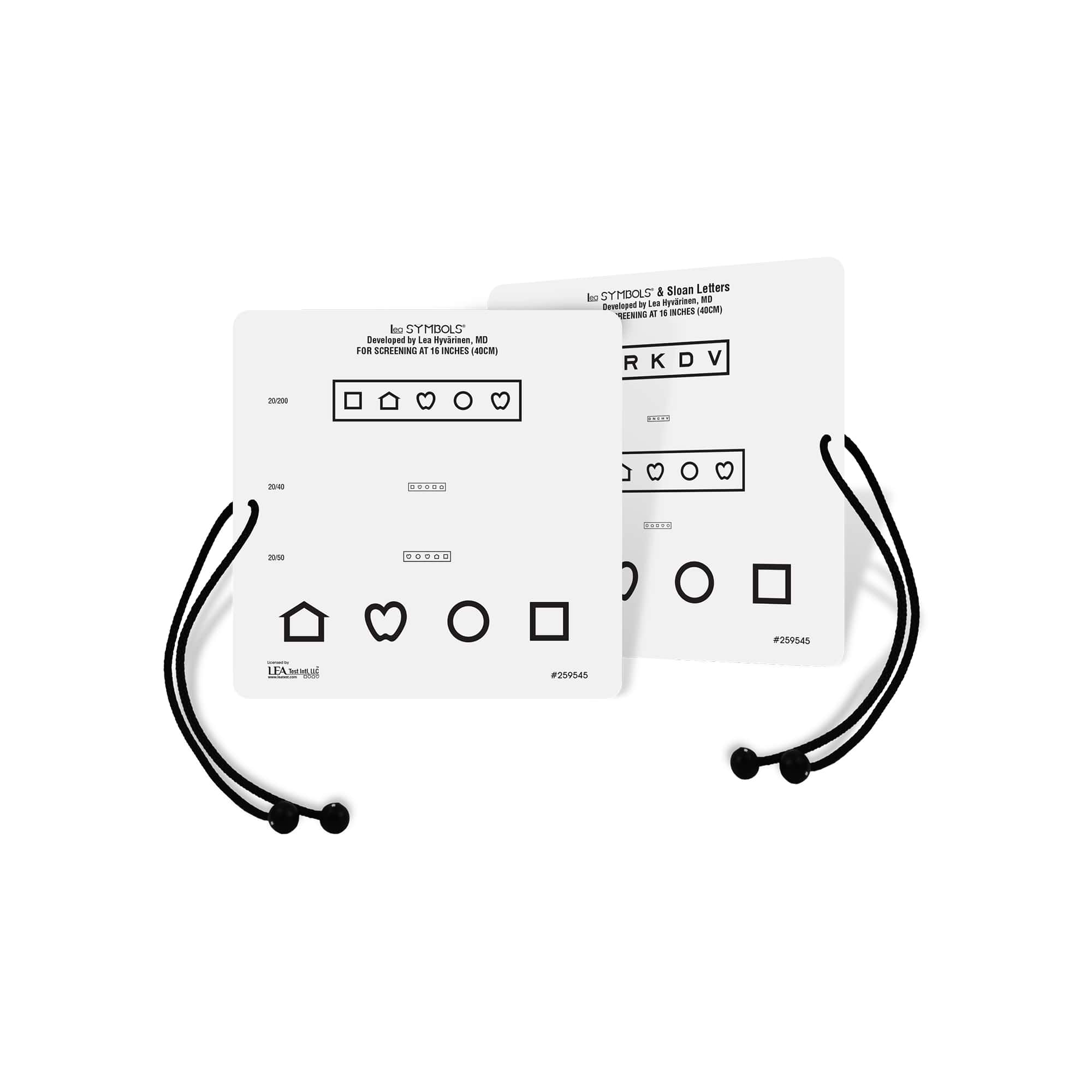 Good-Lite Vision Testing Aids Card(Near): LEA SYMBOLS® and Sloan Letters Near Vision Card with Cord (16"/40cm)
