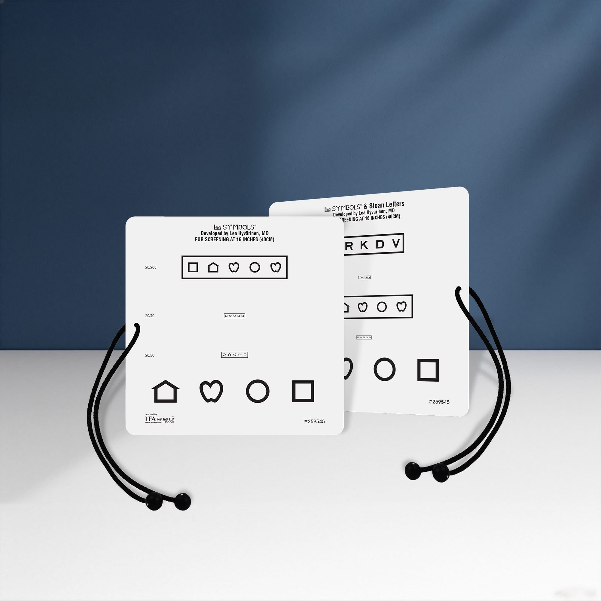 Good-Lite Vision Testing Aids Card(Near): LEA SYMBOLS® and Sloan Letters Near Vision Card with Cord (16"/40cm)
