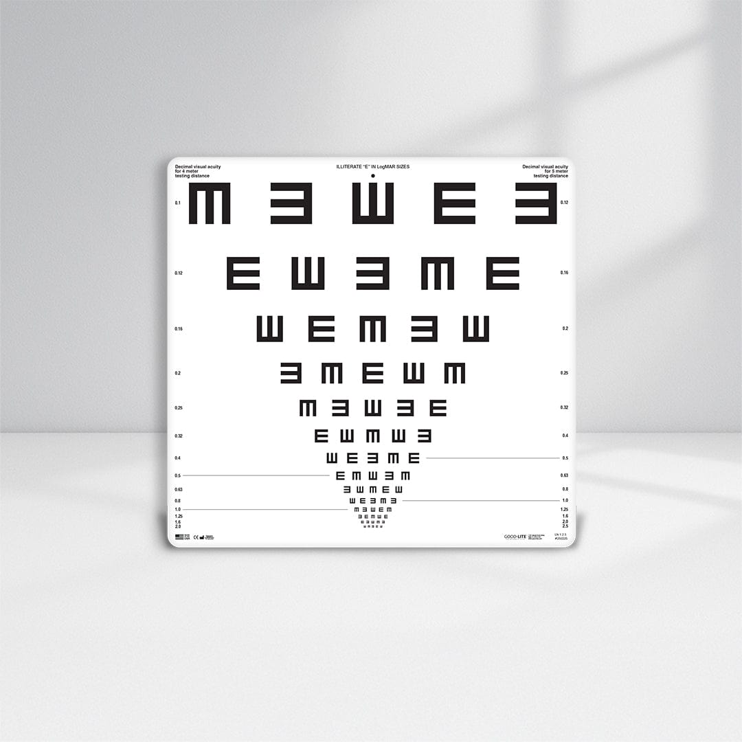 Good-Lite Vision Testing Aids Chart(Distance): LEA SYMBOLS® and Tumbling E Chart Non-Foldable - Set (13ft/4m)-(16.4ft/5m)
