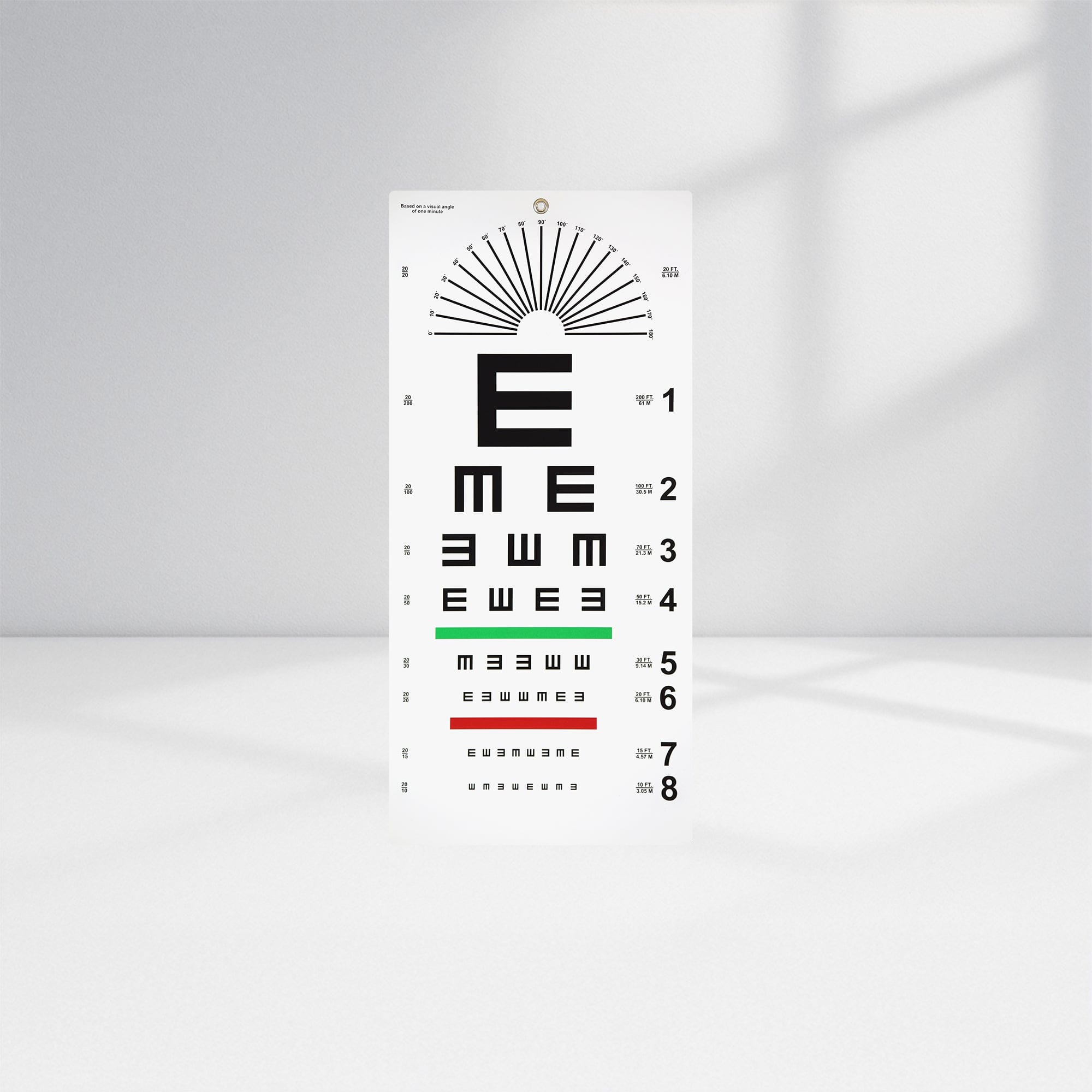 Good-Lite Vision Testing Aids Chart(Distance): Tumbling E and Astigmatic Dial Wall Chart (20ft/6m)