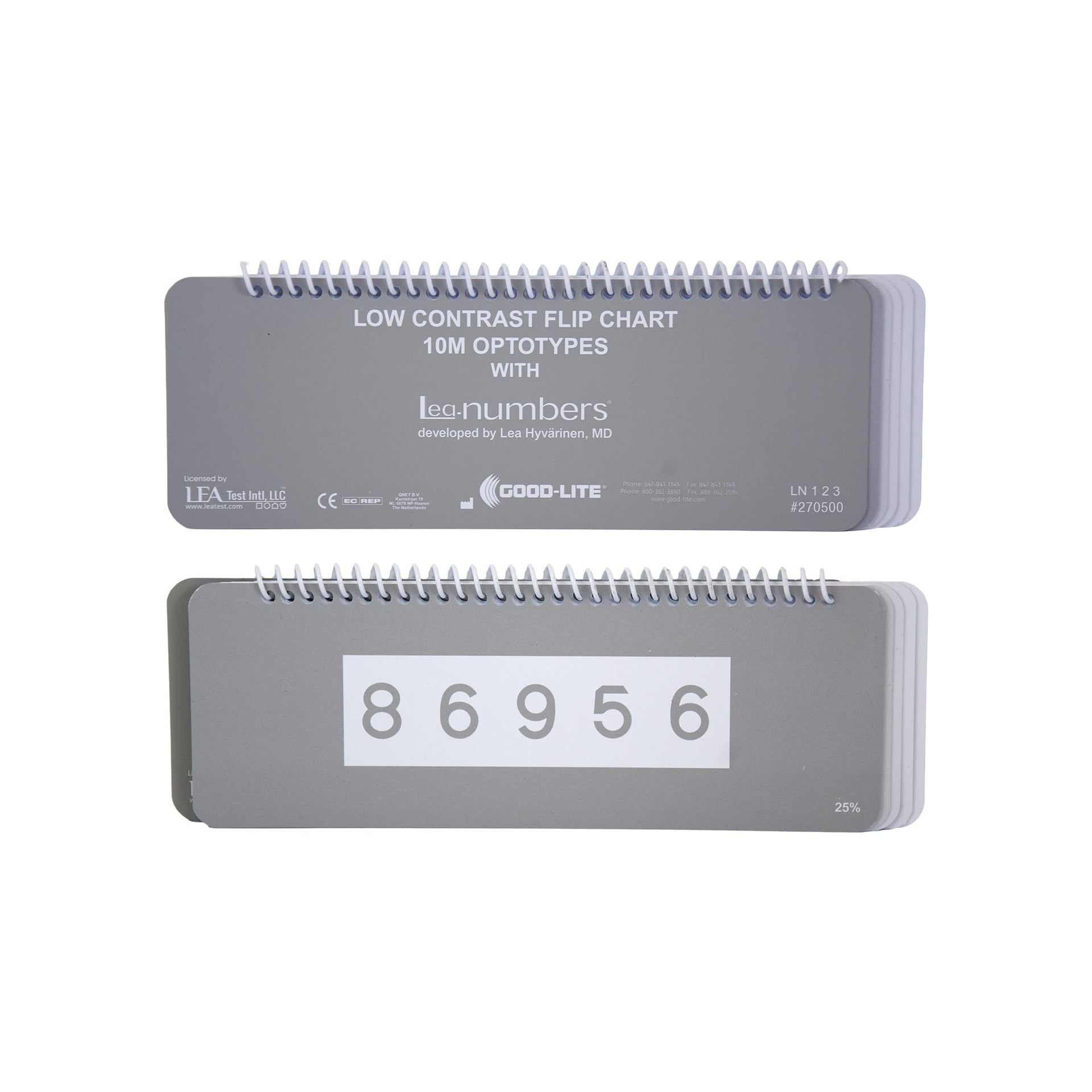 Good-Lite Vision Testing Aids Flip Book: LEA NUMBERS® Low Contrast Test 10M - Mixed Order Flip Book: LEA NUMBERS® Low Contrast Test 10M