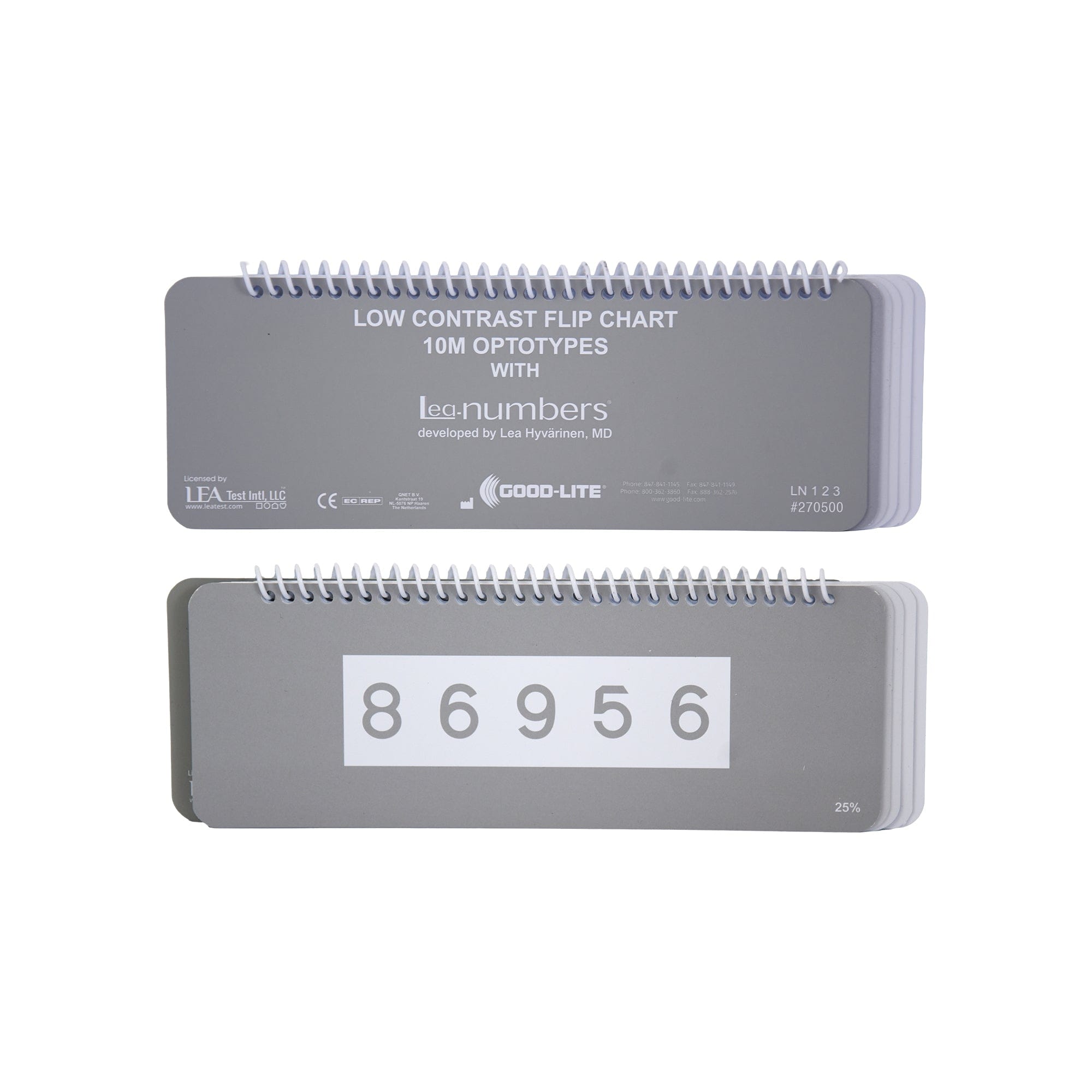 Good-Lite Vision Testing Aids Flip Book: LEA NUMBERS® Low Contrast Test 10M - Mixed Order Flip Book: LEA NUMBERS® Low Contrast Test 10M