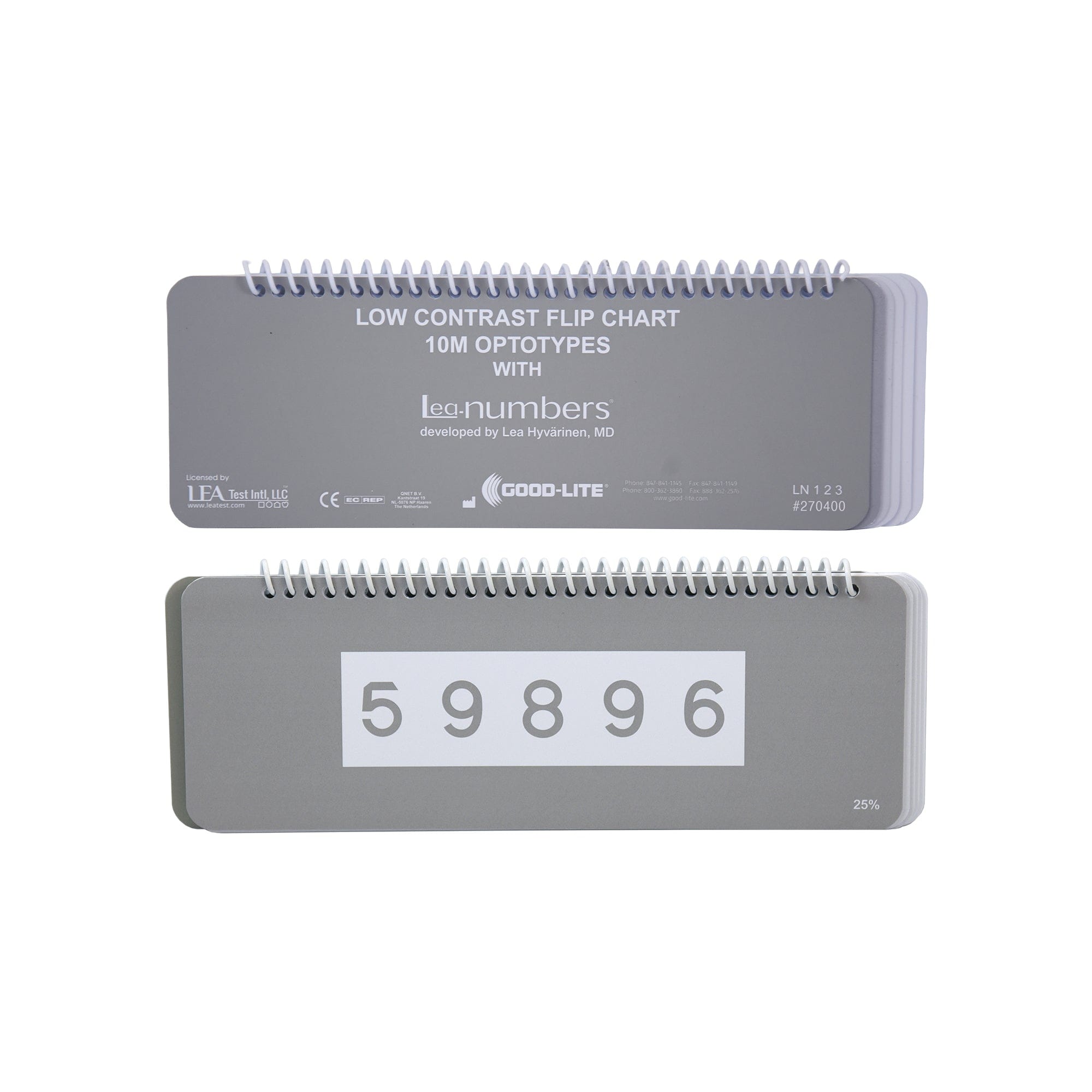 Good-Lite Vision Testing Aids Flip Book: LEA NUMBERS® Low Contrast Test 10M - Standard Order Flip Book: LEA NUMBERS® Low Contrast Test 10M