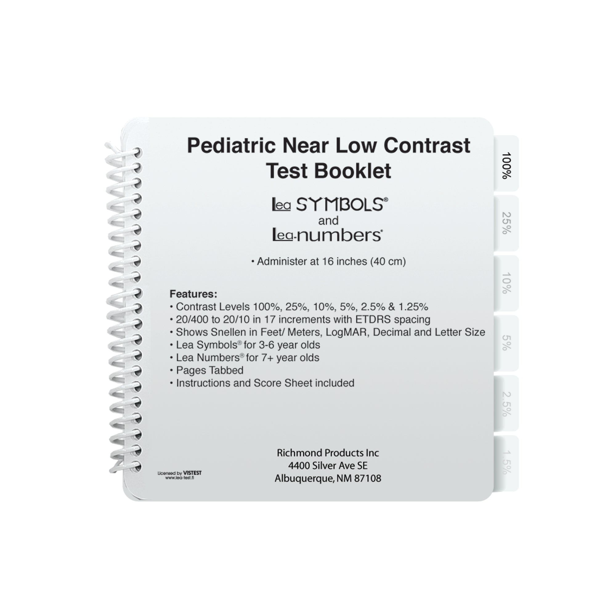 Good-Lite Vision Testing Aids Flip Book: LEA SYMBOLS® & LEA NUMBERS® - Pediatric Near Vision Low Contrast Book (16"/40cm)