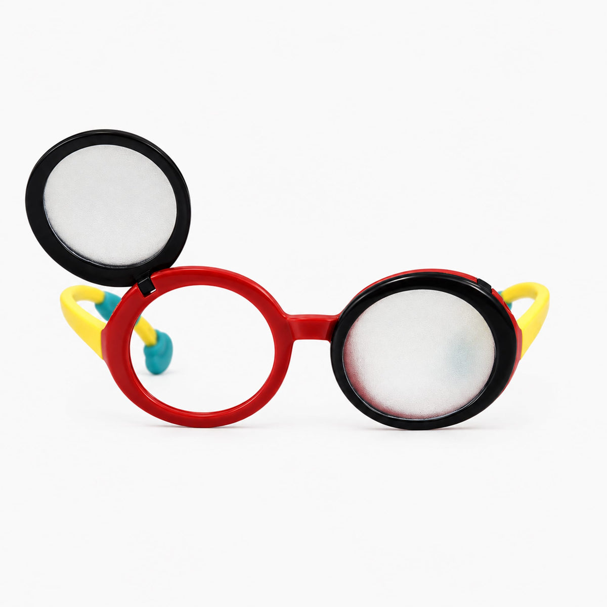 Good-Lite Vision Testing Aids Fun Frames Flip-Up Occluder Glasses for Kids – Pediatric Vision Screening & Occlusion Therapy, Latex-Free (Frosted or Opaque)