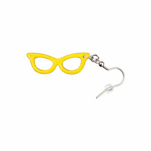 Good-Lite Yellow Earrings: Cat Eye Glasses