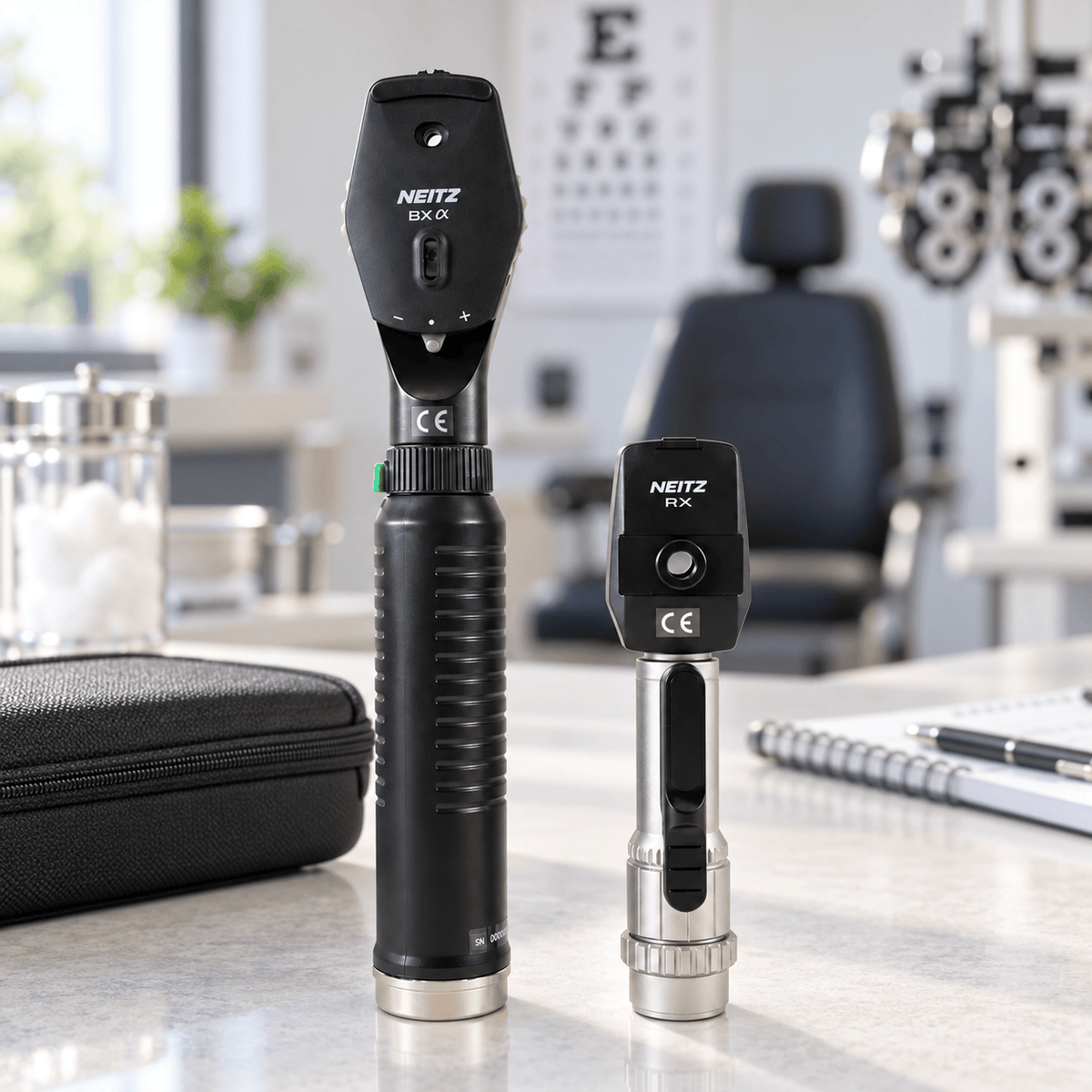 Neitz Diagnostic Aids Neitz BXα-RC / RX LED Ophthalmoscope & Streak Retinoscope Set